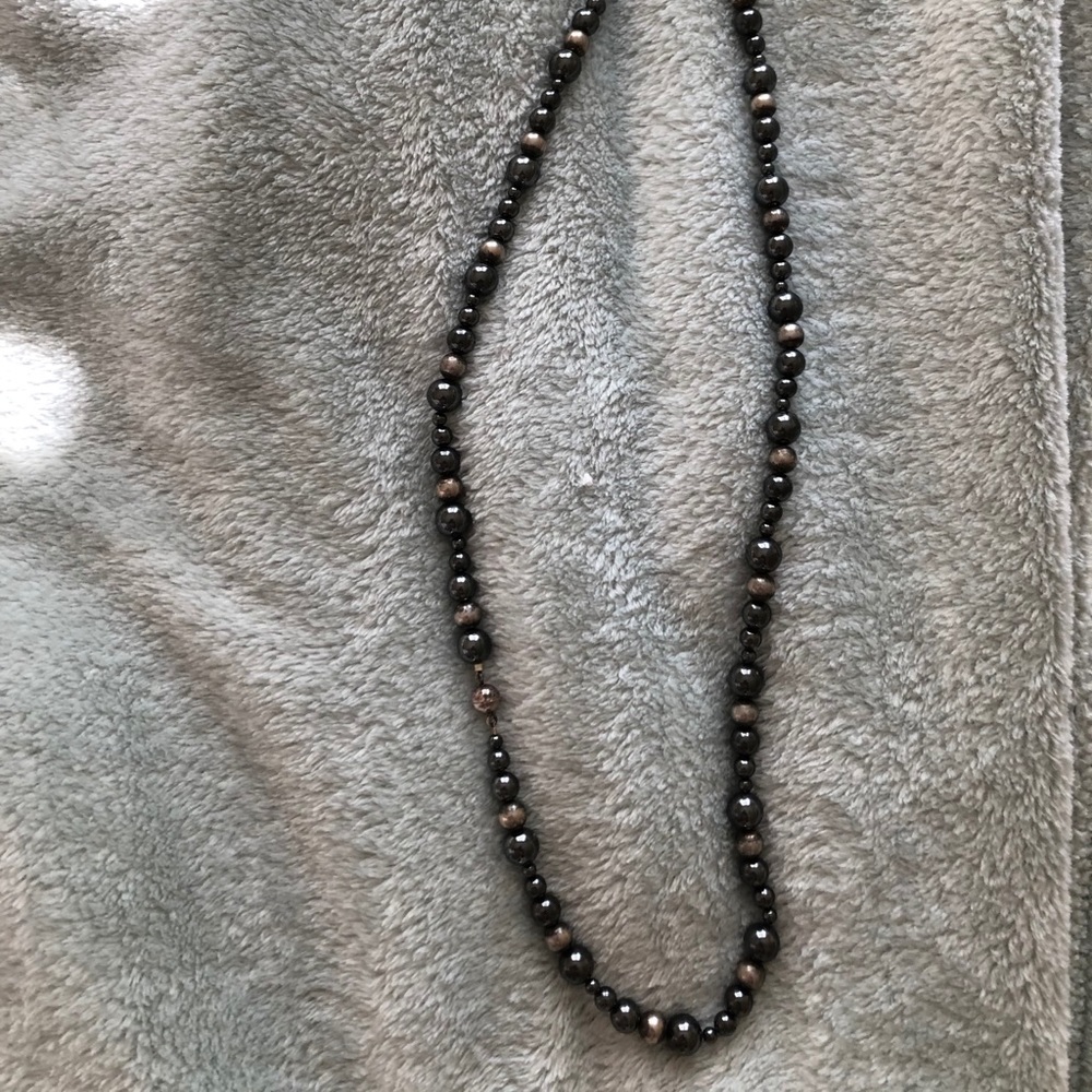 Black & Grey Beaded Necklace